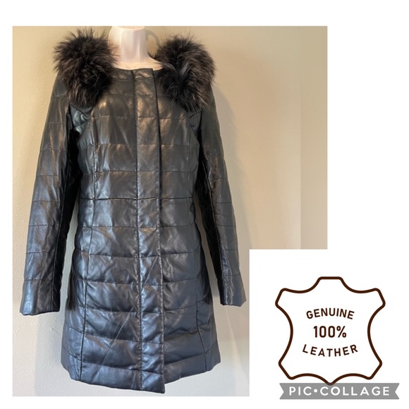 Kawakubo Lamb Leather Quilted Down feather filled Puffer Coat - Picture 1 of 12
